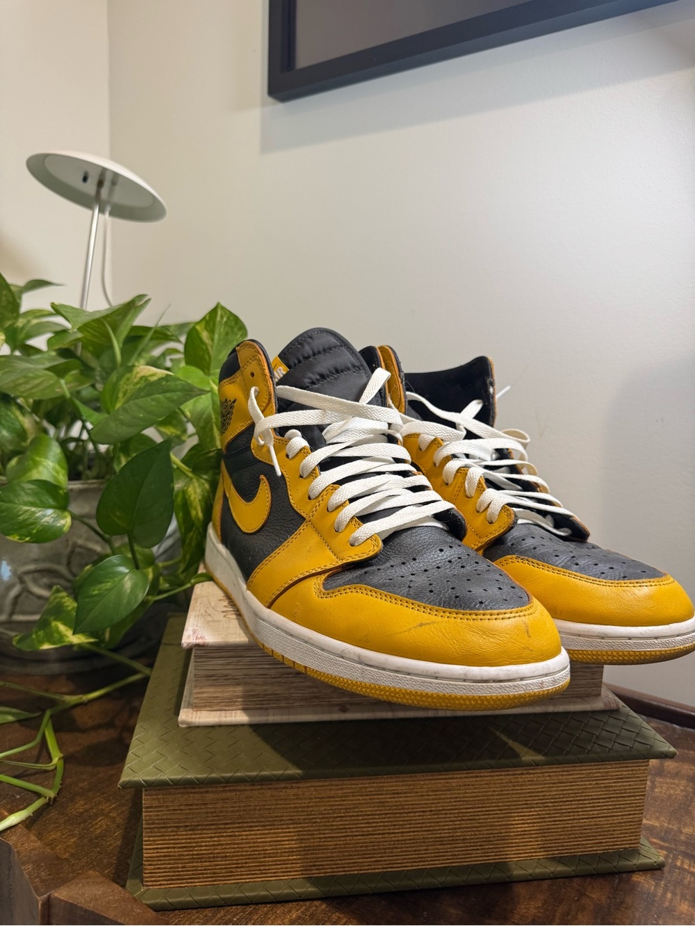 Jordan 1- Men's High-Top Sneakers in Yellow and Black